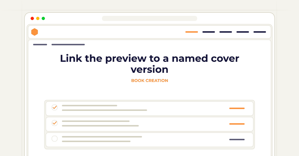 Symbolic publishing workflow for link the preview to a named cover version
