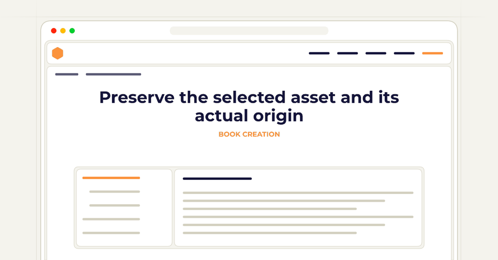 Symbolic publishing workflow for preserve the selected asset and its actual origin