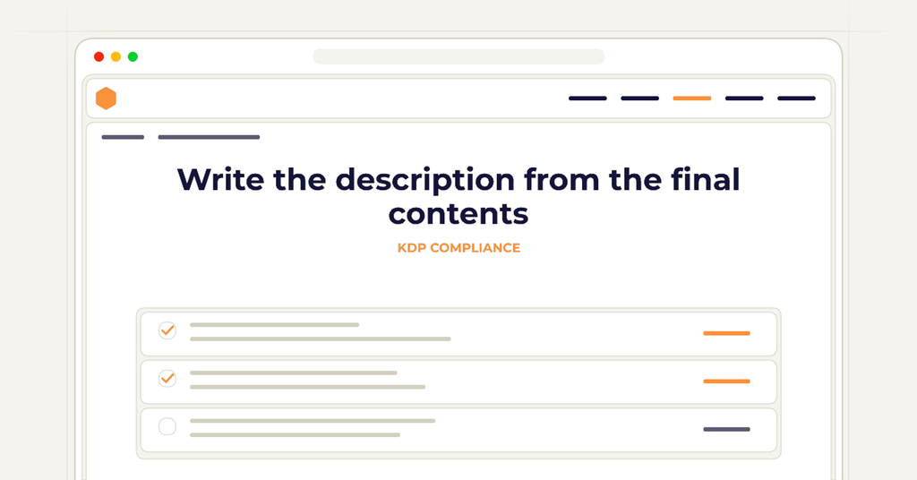 Symbolic review checklist for write the description from the final contents