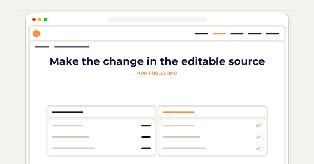 Symbolic publishing workflow for make the change in the editable source