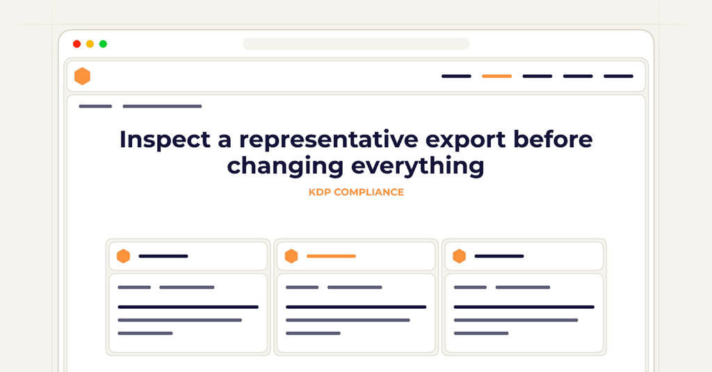 Symbolic review checklist for inspect a representative export before changing everything