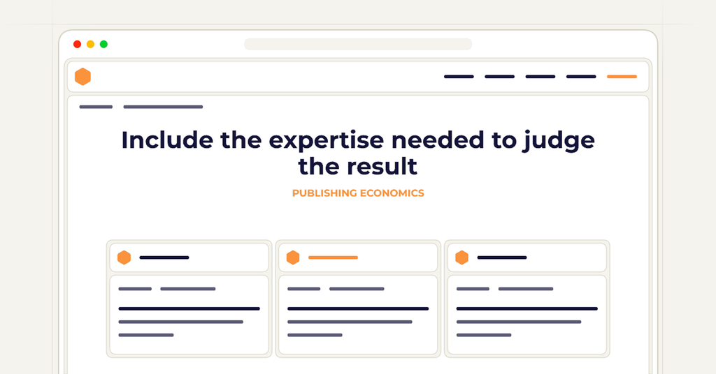Symbolic review checklist for include the expertise needed to judge the result