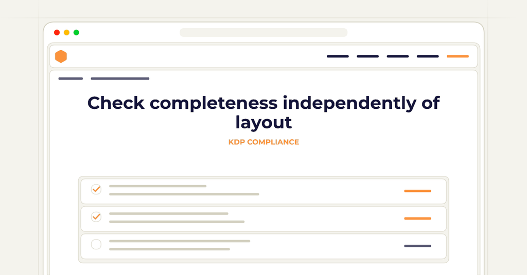A symbolic browser checklist illustrating how to check completeness independently of layout.