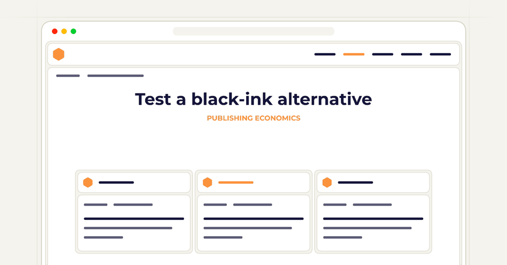 A symbolic browser workflow illustrating how to test a black-ink alternative.