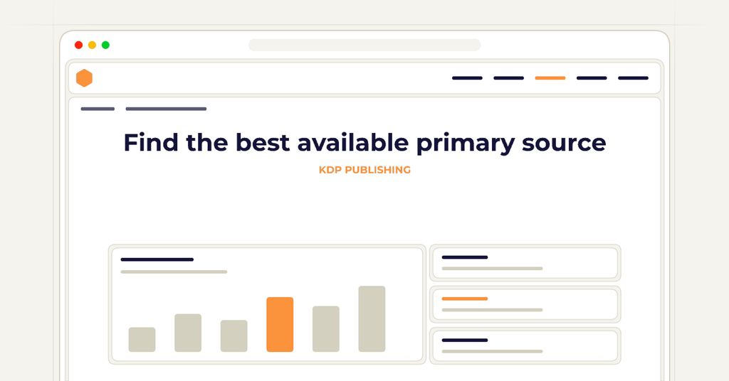A symbolic browser workflow illustrating how to find the best available primary source.