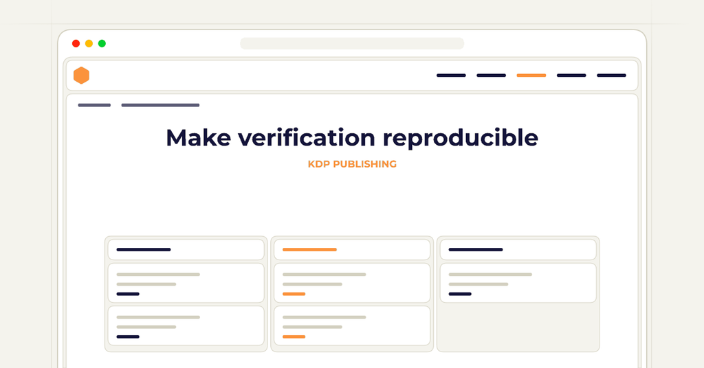 A symbolic browser checklist illustrating how to make verification reproducible.