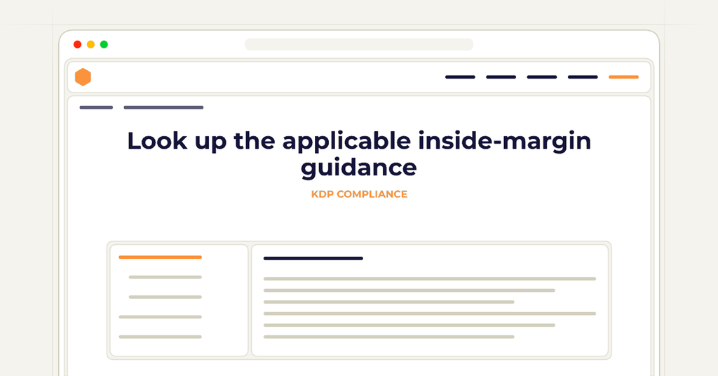 A symbolic browser workflow illustrating how to look up the applicable inside-margin guidance.