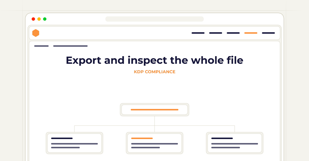 A symbolic browser checklist illustrating how to export and inspect the whole file.