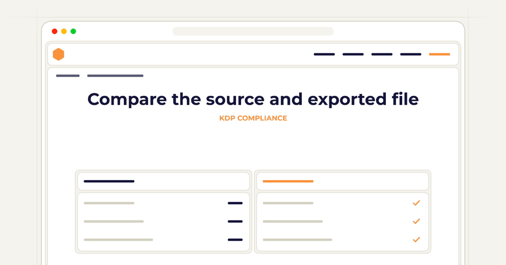 A symbolic browser workflow illustrating how to compare the source and exported file.