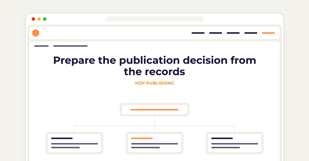 A symbolic browser checklist illustrating how to prepare the publication decision from the records.