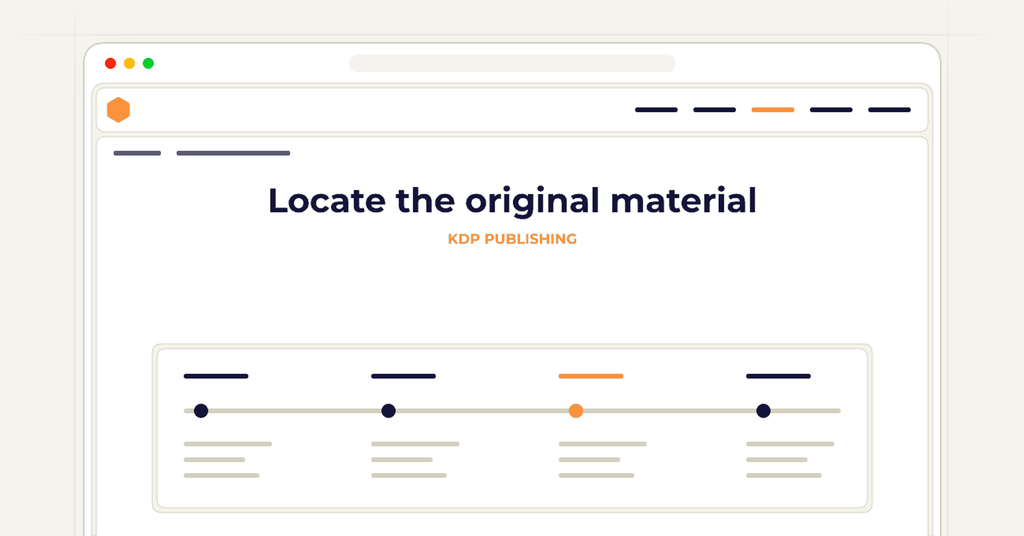 A symbolic browser workflow illustrating how to locate the original material.