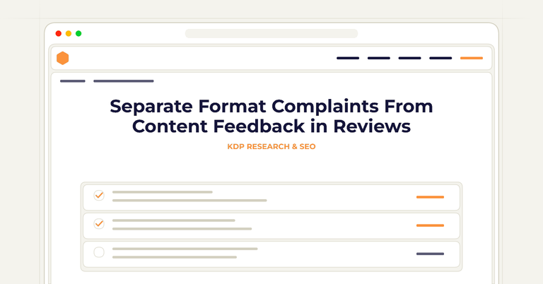 Separate Format Complaints From Content Feedback in Reviews