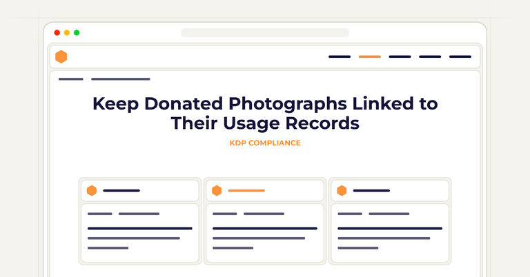 Keep Donated Photographs Linked to Their Usage Records