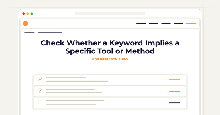 Check Whether a Keyword Implies a Specific Tool or Method