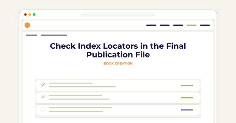 Check Index Locators in the Final Publication File