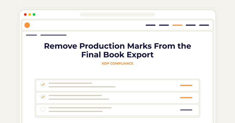 Remove Production Marks From the Final Book Export