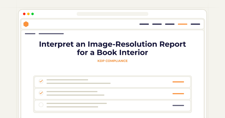 Interpret an Image-Resolution Report for a Book Interior