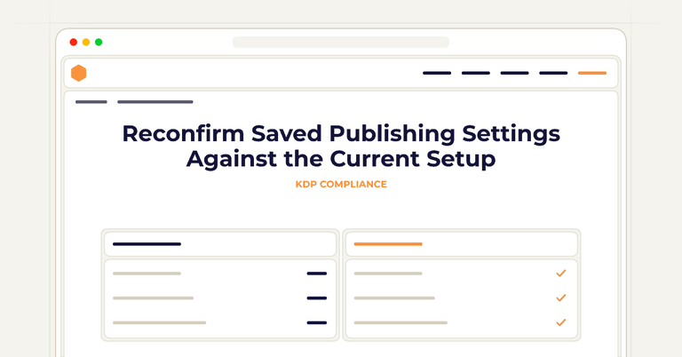 Reconfirm Saved Publishing Settings Against the Current Setup