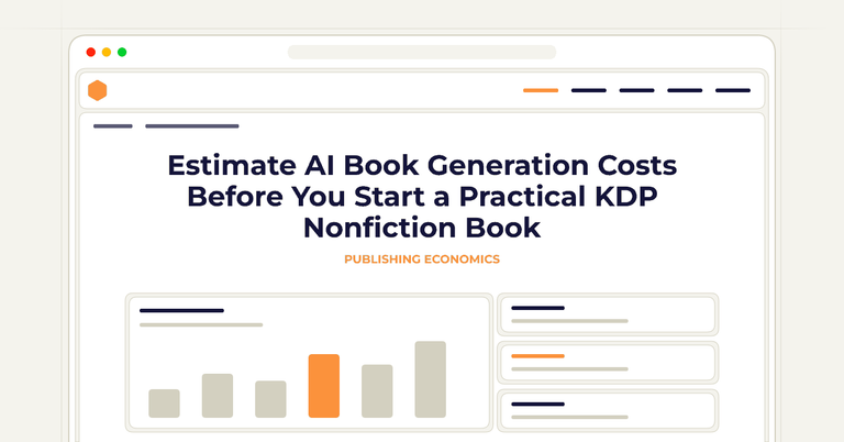 Estimate AI Book Generation Costs Before You Start a Practical KDP Nonfiction Book