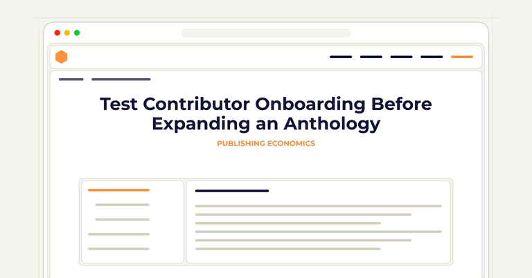 Test Contributor Onboarding Before Expanding an Anthology