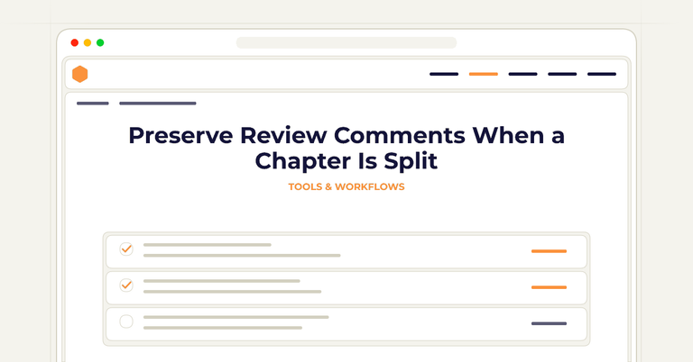 Preserve Review Comments When a Chapter Is Split