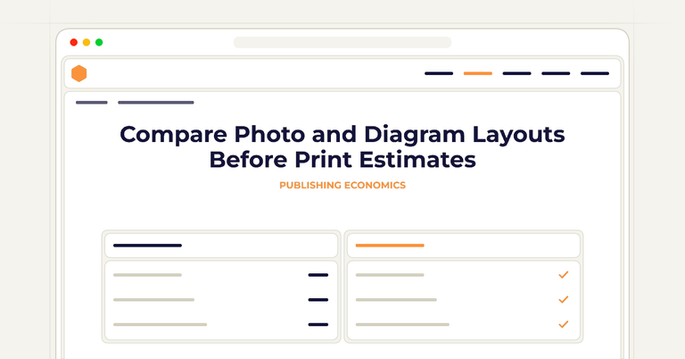 Compare Photo and Diagram Layouts Before Print Estimates