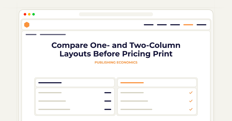 Compare One- and Two-Column Layouts Before Pricing Print