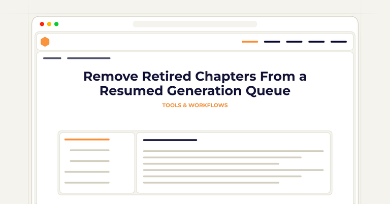 Remove Retired Chapters From a Resumed Generation Queue