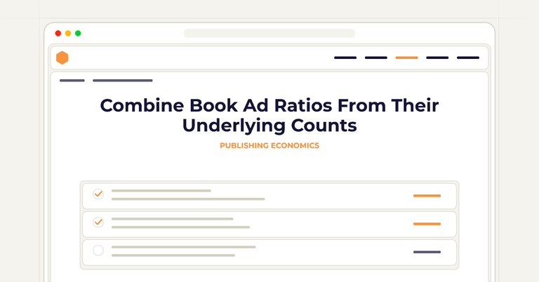Combine Book Ad Ratios From Their Underlying Counts