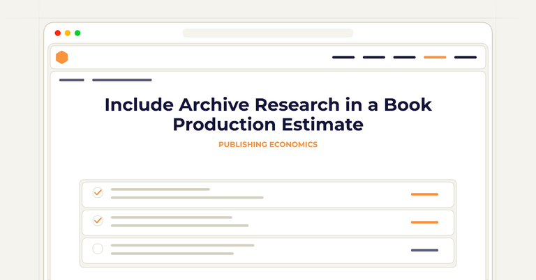 Include Archive Research in a Book Production Estimate