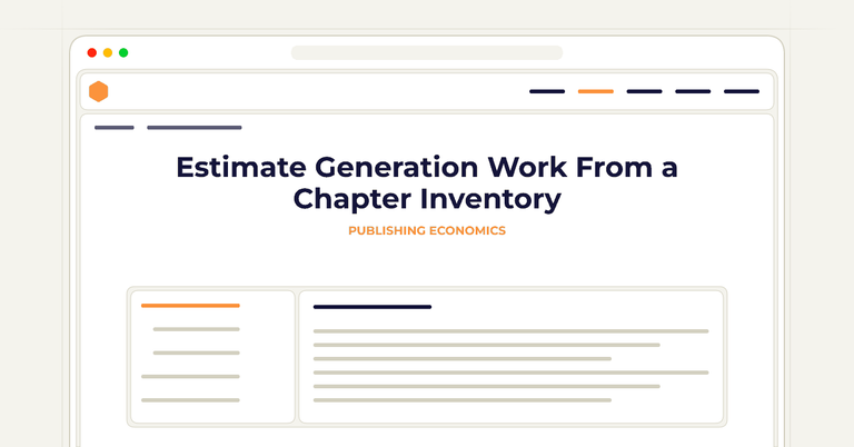 Estimate Generation Work From a Chapter Inventory