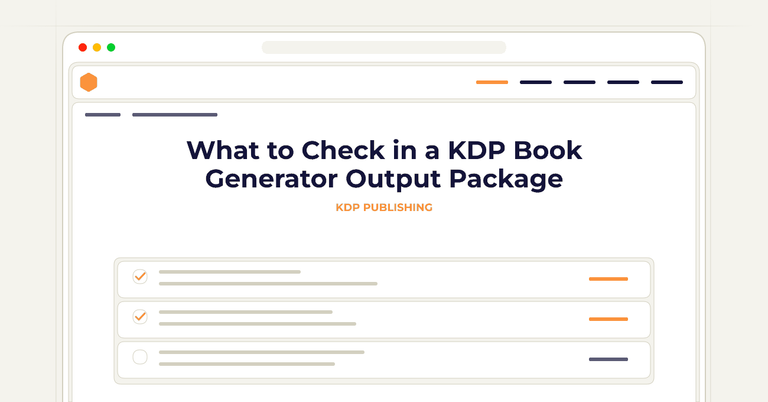 What to Check in a KDP Book Generator Output Package