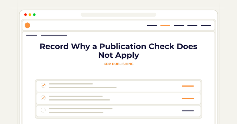 Record Why a Publication Check Does Not Apply