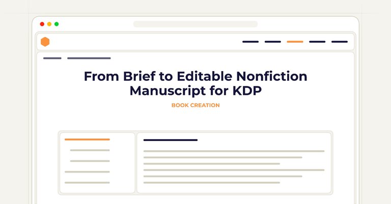 From Brief to Editable Nonfiction Manuscript for KDP