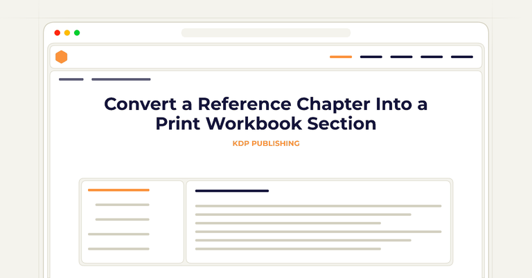 Convert a Reference Chapter Into a Print Workbook Section