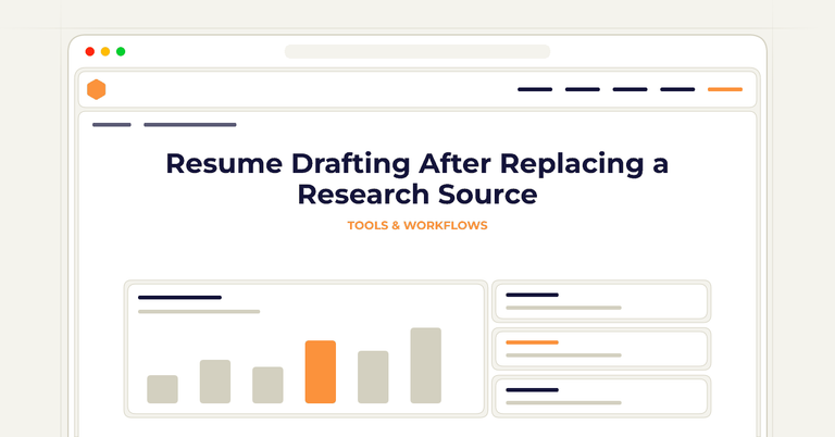 Resume Drafting After Replacing a Research Source
