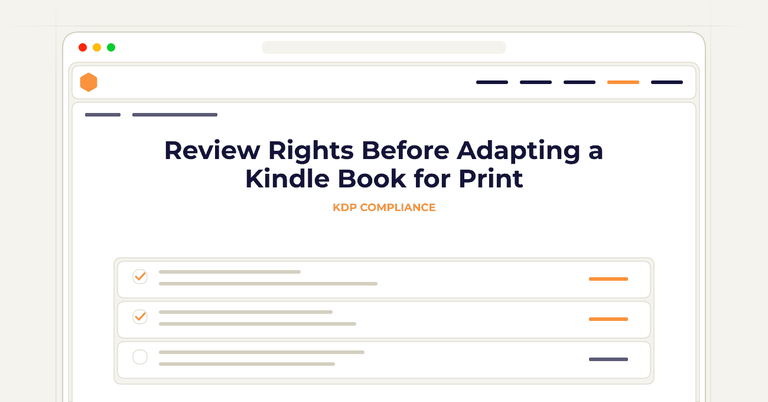 Review Rights Before Adapting a Kindle Book for Print
