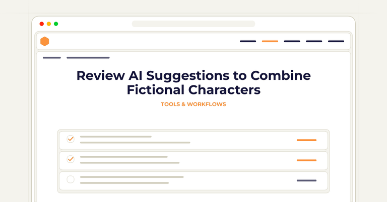 Review AI Suggestions to Combine Fictional Characters