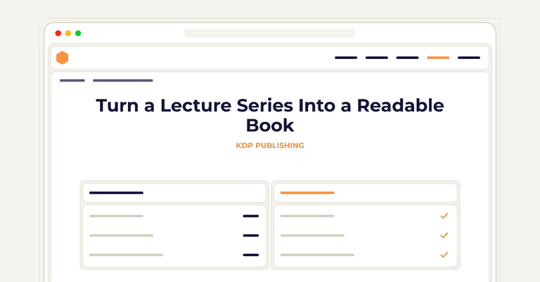 Turn a Lecture Series Into a Readable Book