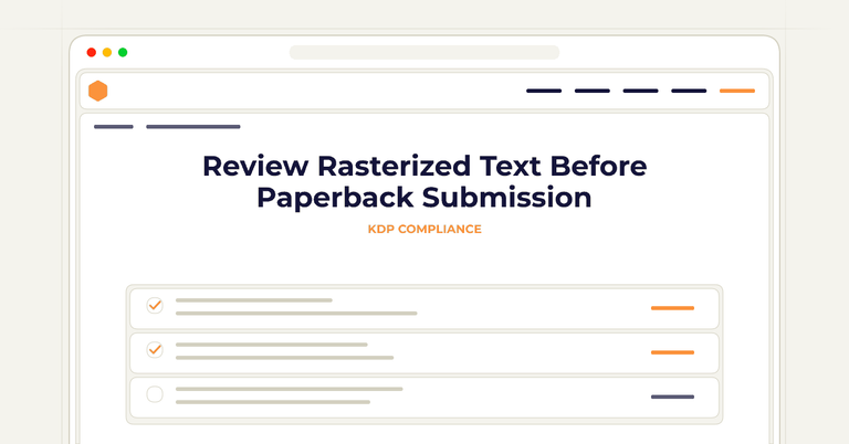 Review Rasterized Text Before Paperback Submission