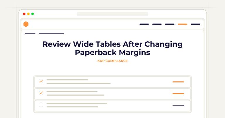 Review Wide Tables After Changing Paperback Margins