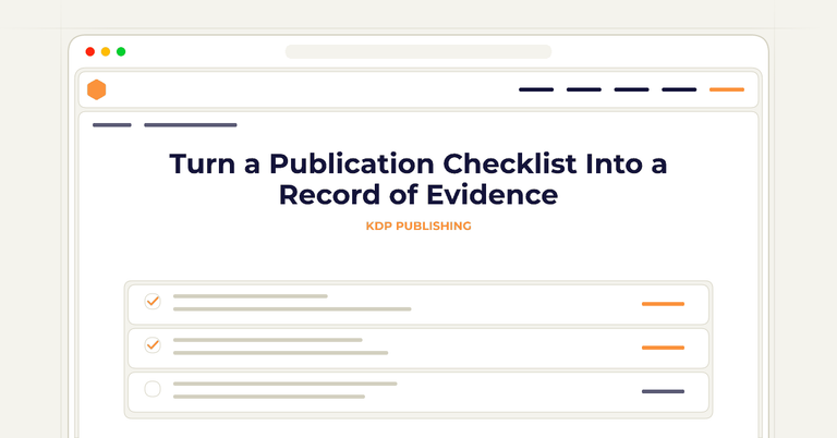 Turn a Publication Checklist Into a Record of Evidence