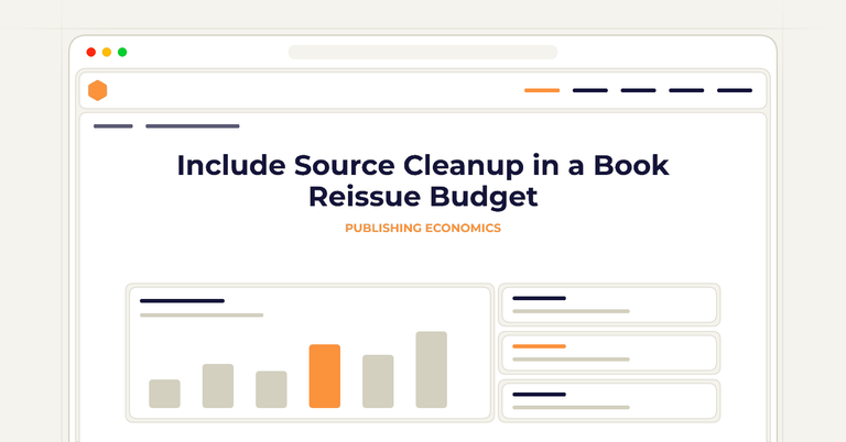Include Source Cleanup in a Book Reissue Budget