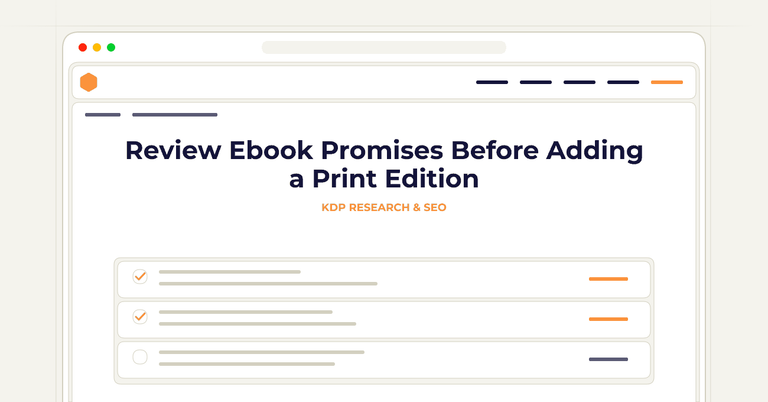 Review Ebook Promises Before Adding a Print Edition