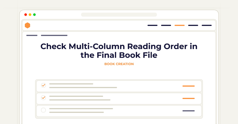 Check Multi-Column Reading Order in the Final Book File