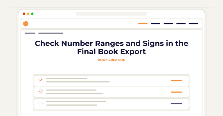 Check Number Ranges and Signs in the Final Book Export