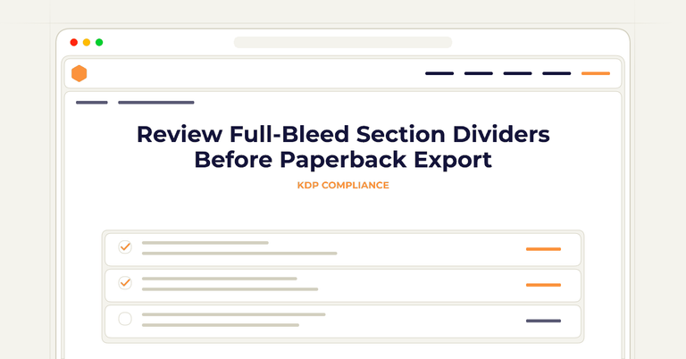Review Full-Bleed Section Dividers Before Paperback Export