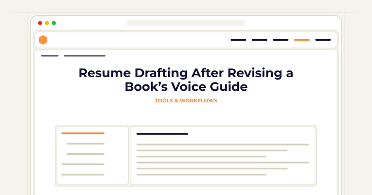 Resume Drafting After Revising a Book’s Voice Guide