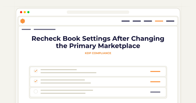 Recheck Book Settings After Changing the Primary Marketplace