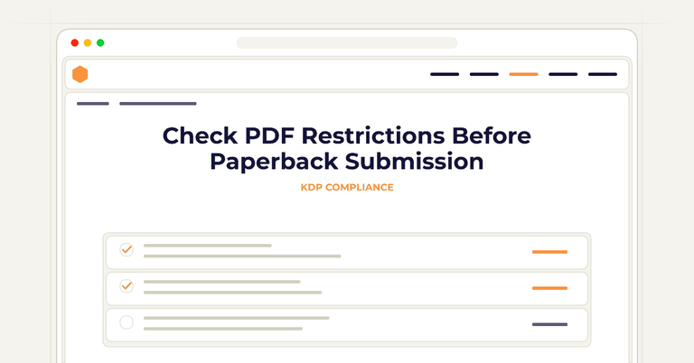Check PDF Restrictions Before Paperback Submission